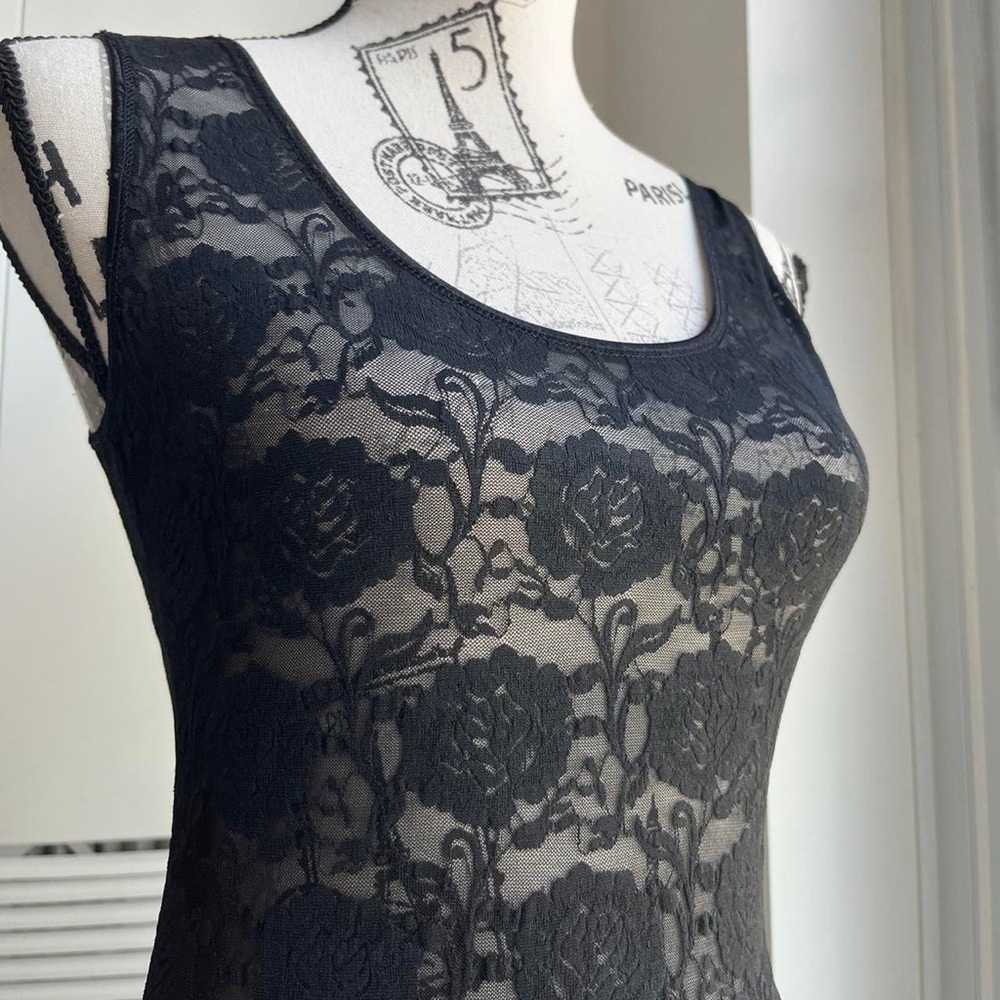 Vintage black lace bodysuit